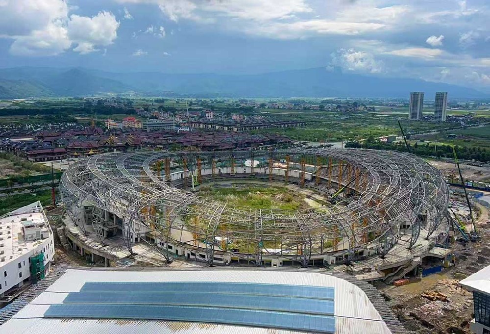 瑞麗國際文體中心建設(shè)項目體育場屋面膜結(jié)構(gòu)工程