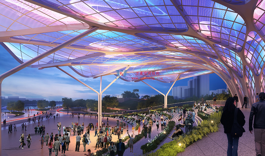 喜報｜浙江萬豪集團成功中標石家莊太平河片區(qū)合生匯大型ETFE商業(yè)天幕！